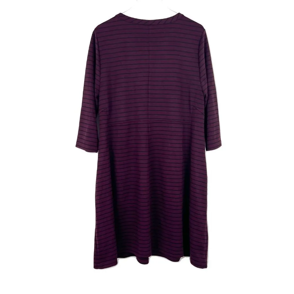 NWT Lane Bryant Striped Pocket Dress Wine Plus Size 14/16 14 16 NEW L1590 - Image 8