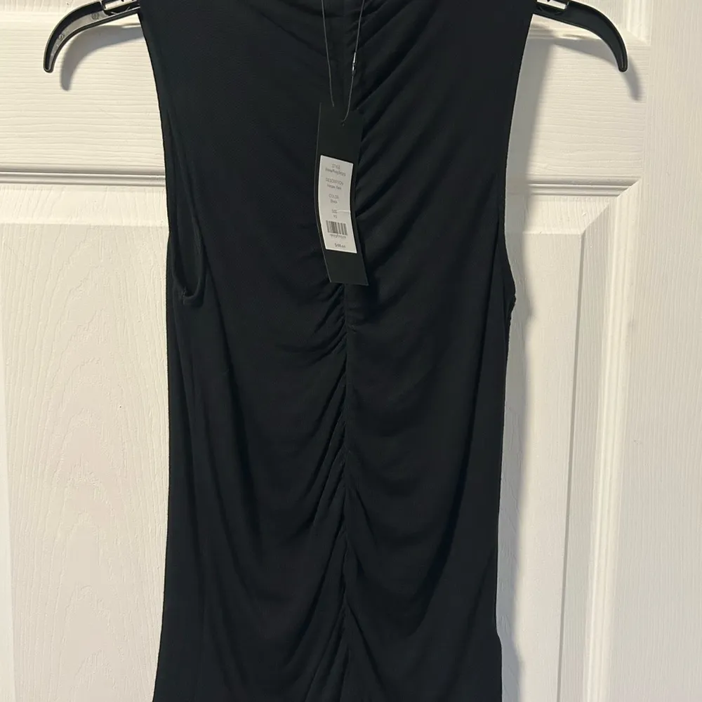 Veronica Beard NEW Black Ruched Fitted Tank Top - Image 2