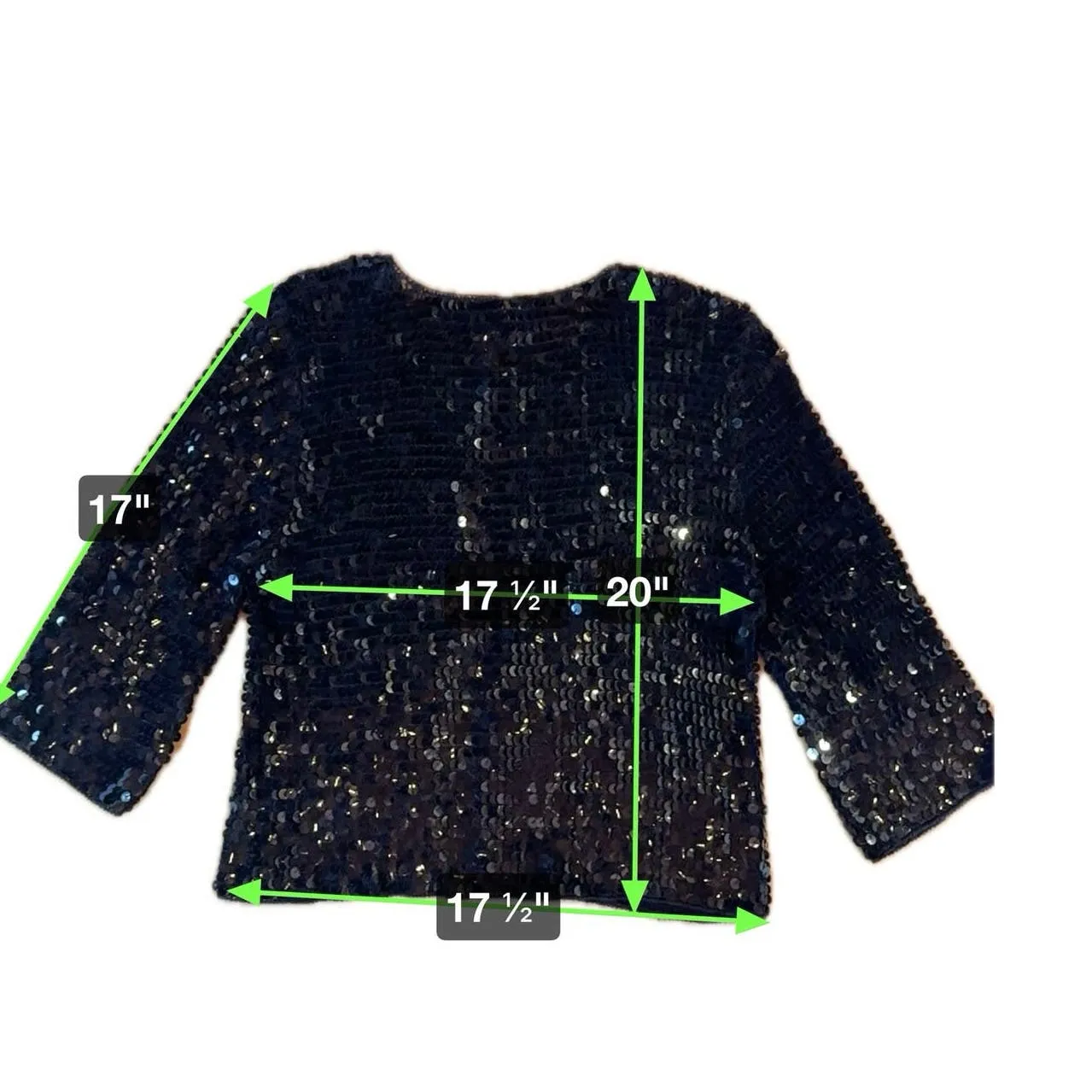 Harrison Morgan Women's Black Sequined sweater M/L Party Cocktail Long Sleeve Black Size M - Image 7