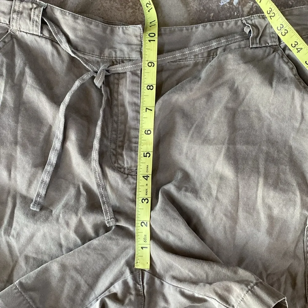 J.Jill  size 8 cotton cargo shorts tie waist olive army green chino casual comfy - Image 6