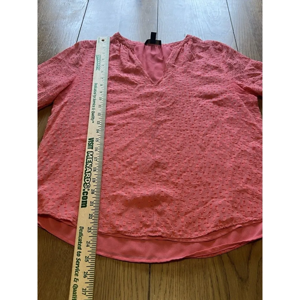 J. Crew‎ Metallic Long Sleeve Blouse Top Pink Women's 6 Lightweight Silk Career - Image 5