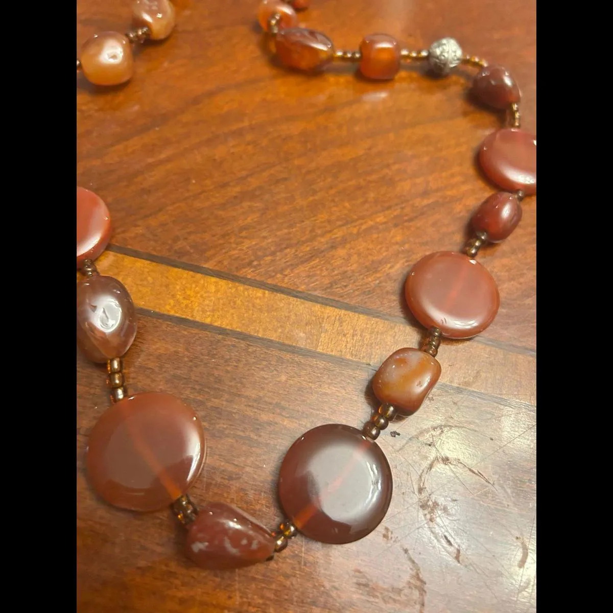 Necklace chunky long Very cute necklace fashion jewlery Brown - Image 2