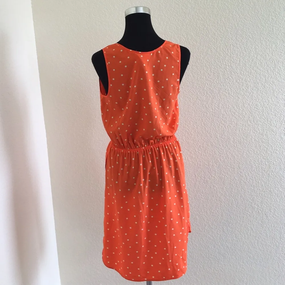 Merona Tangerine Orange Polka Dot Sun Dress NWOT - Image 3