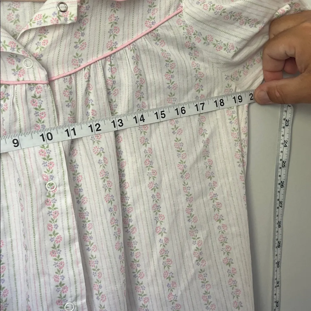 Vintage Katz Women’s Coquette Button Down Duster Floral Size Medium ^ White - Image 6