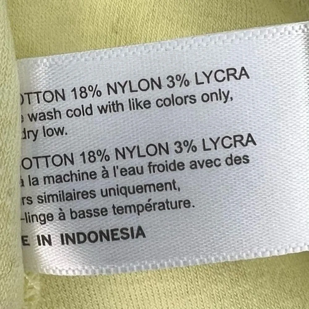 Frankie’s Bikinis Coco Buttercup Yellow French Terry Button Up Shirt Large NWT - Image 7