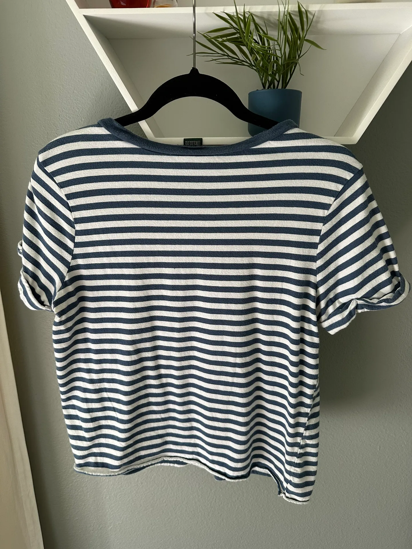 Wild Fable Blue / White Striped Cropped Tee - Image 2