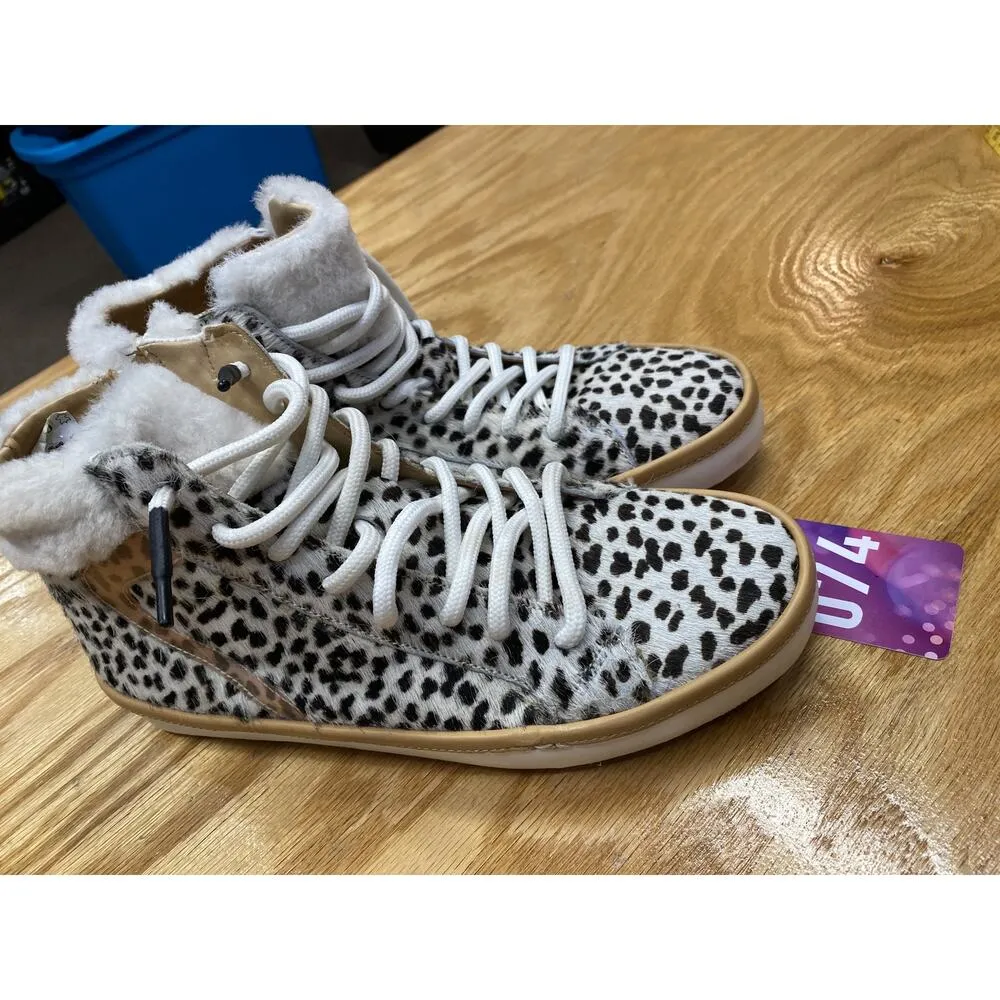 Montelliana Sandy Women's 6 White Black Fur Hair High - Image 2