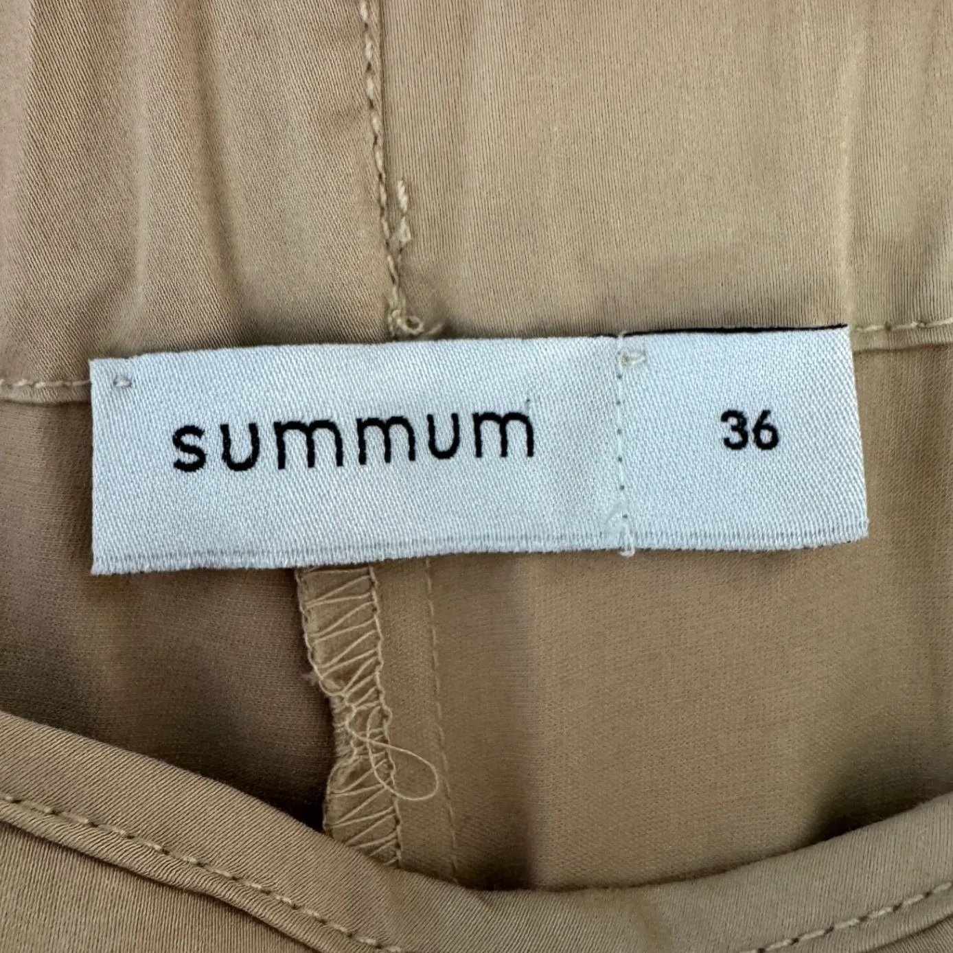 Summum Wide Leg Pull On Pants Womens Size 36 Tan Minimalist Casual Chic Modern - Image 9