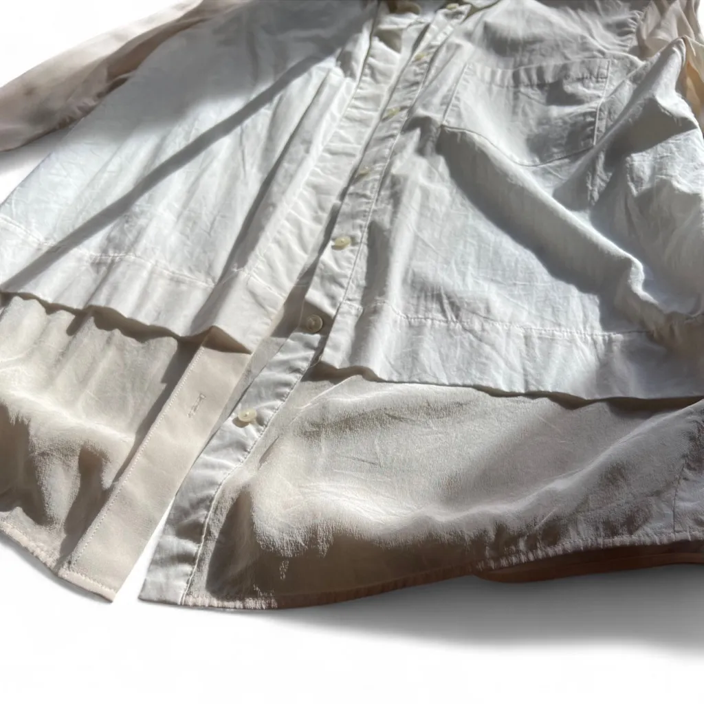 Vince Contrast Silk & Cotton Button Down Shirt – Size 0 - Image 6