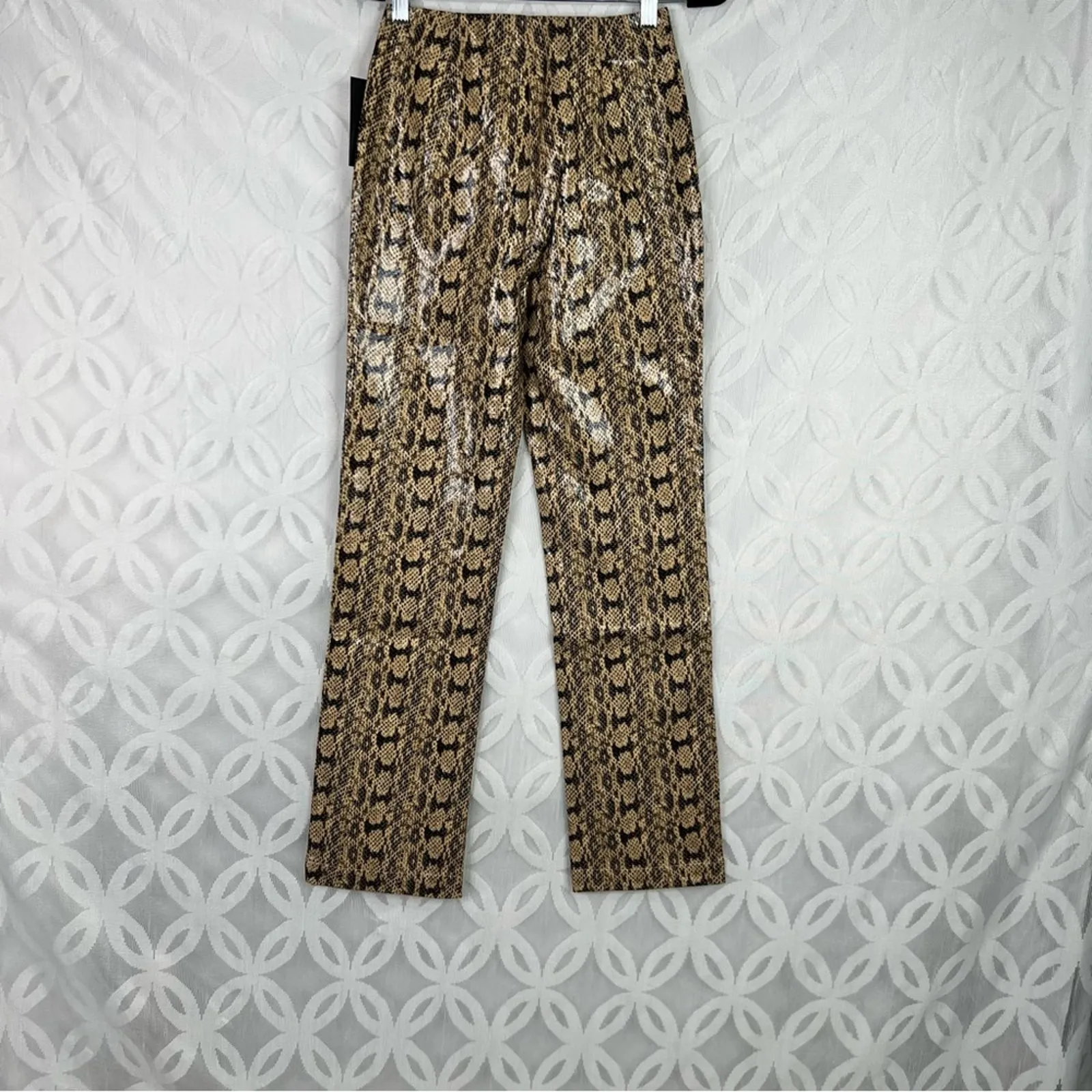 Danielle Bernstein Faux-Snakeskin High Rise Pants Size 2 NWT - Image 5