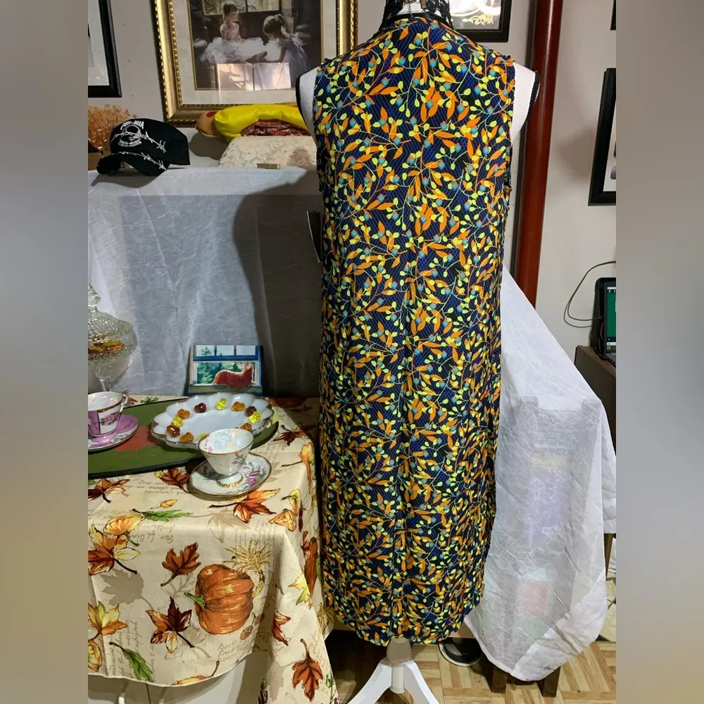 Lularoe Joy Blue Yellow Orange Vest - Image 5