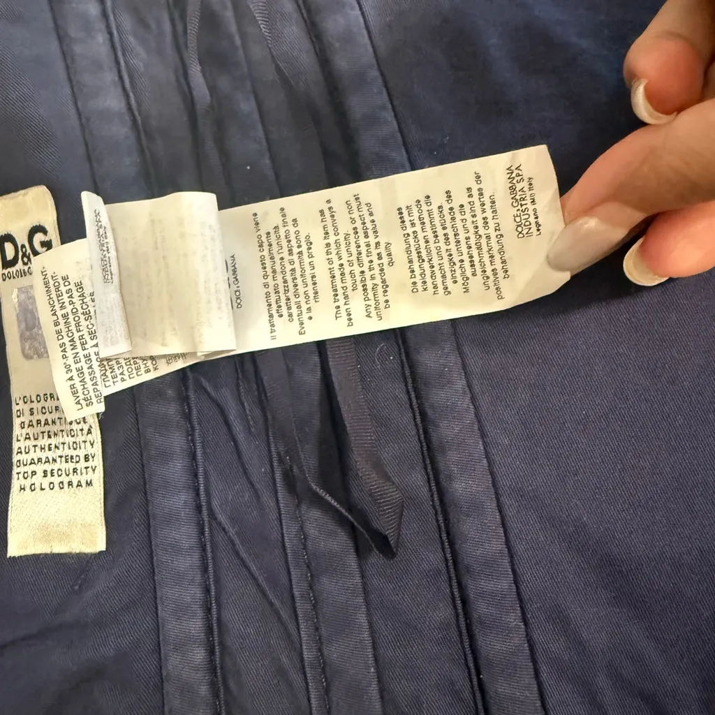 Vintage Dolce & Gabbana Light Blue distressed Denim Strapless Corset Top/IT40 - Image 8