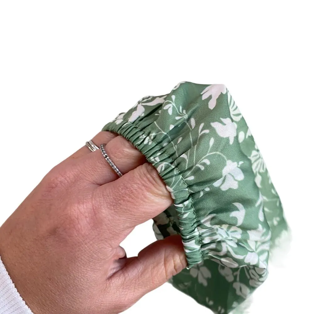 Summersalt Cinch Waist Caftan Green Floral Dress Size Large NWOT - Image 4