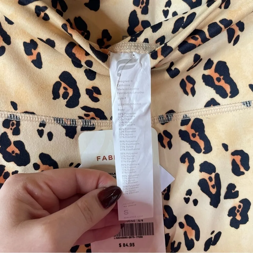 Fabletics Mila High-Waisted Pocket Leggings Leopard Print Size Small - Image 6