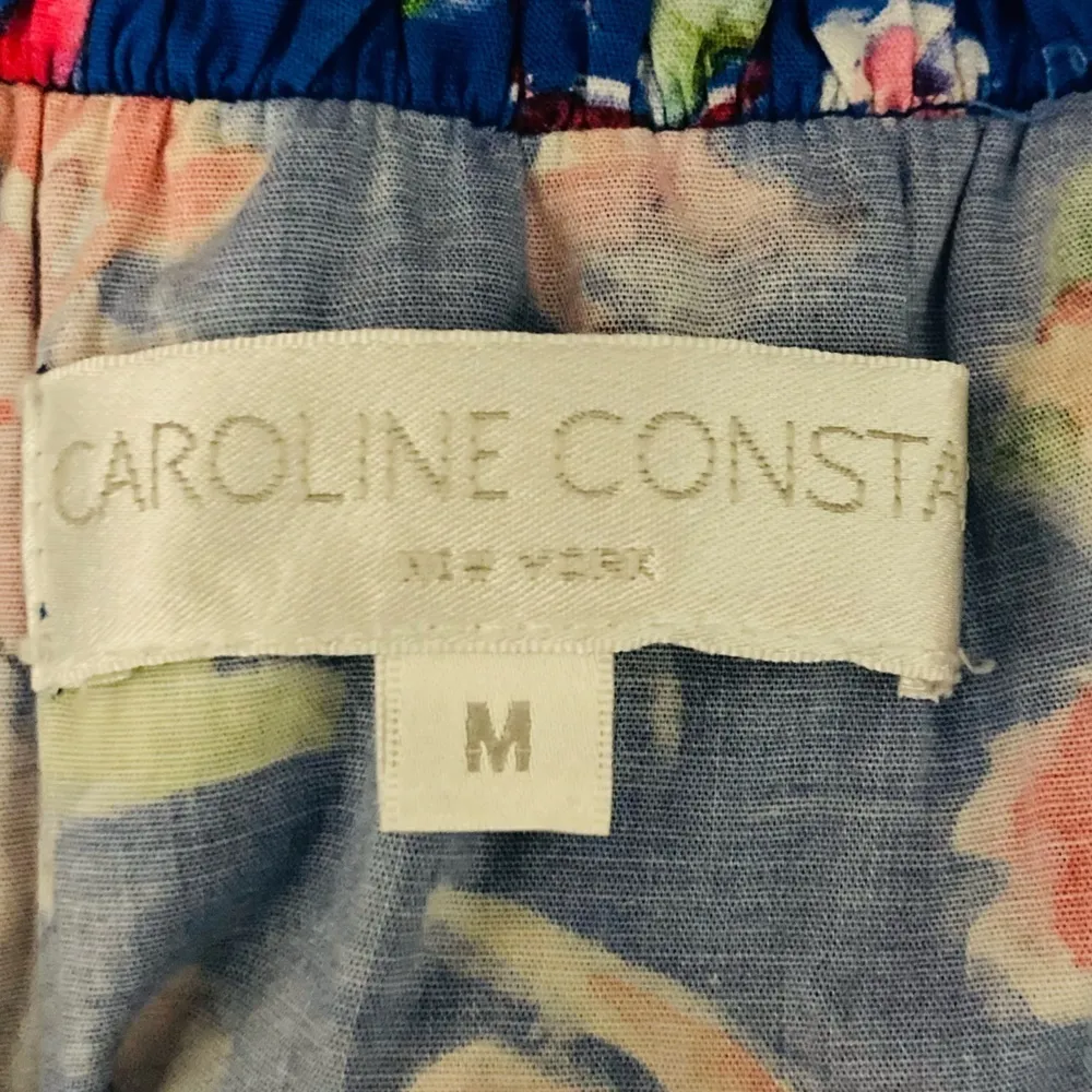 Caroline Constas Revolve Serena blue floral off the shoulder ruffle dress. Med - Image 4