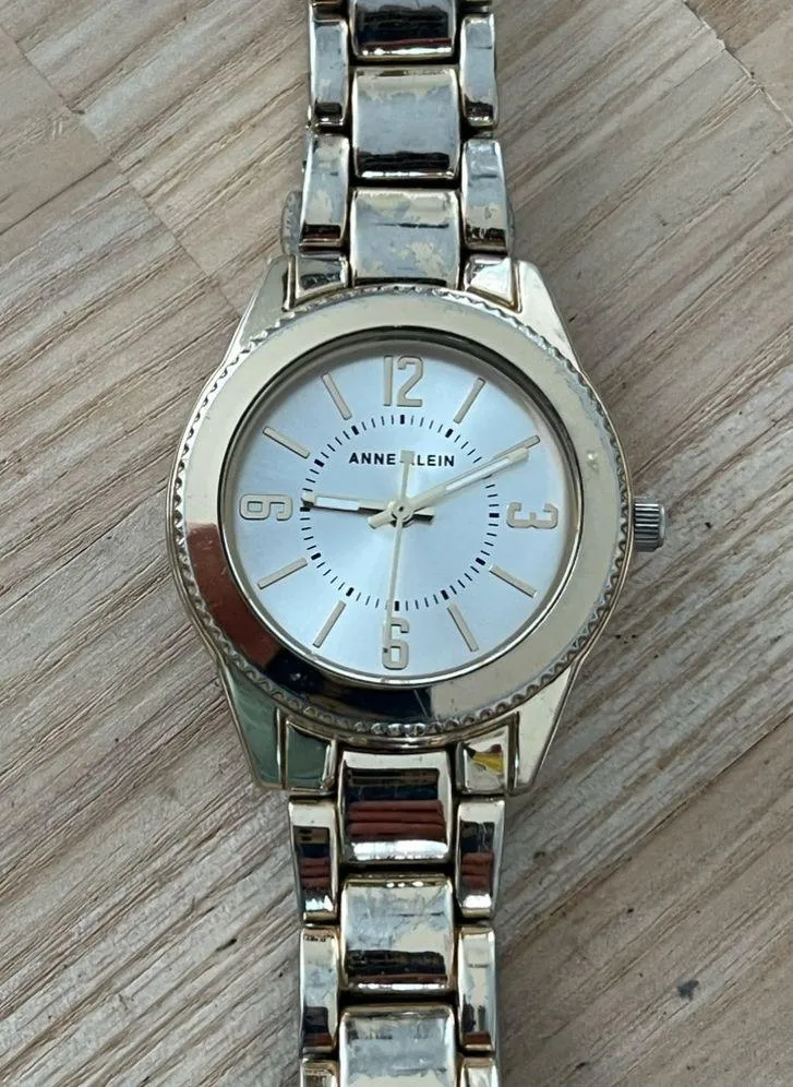 Anne Klein Ladies Watch Stainless Round Dial Gold-Tone Bracelet, Hands, Markers - Image 2