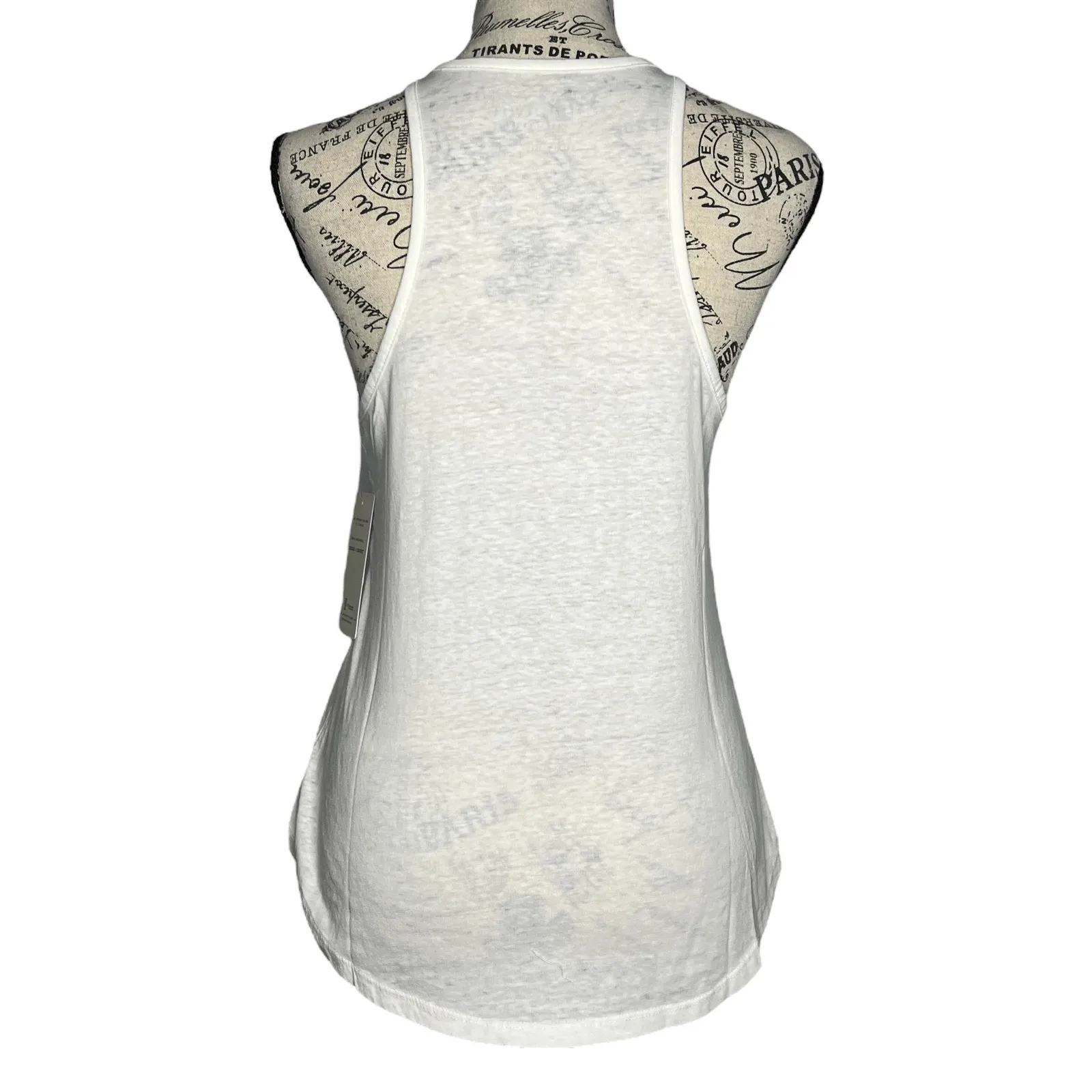 Threads 4 Thought T4T (XS) White Racerback High Round Neck Thin Strap Tank - Image 3