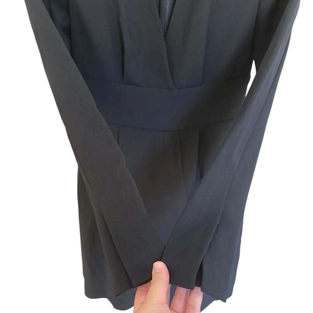 A.L.C. Mara Black Cocktail Party Long Sleeve Deep V Neck Mini Dress Size 0 - Image 5