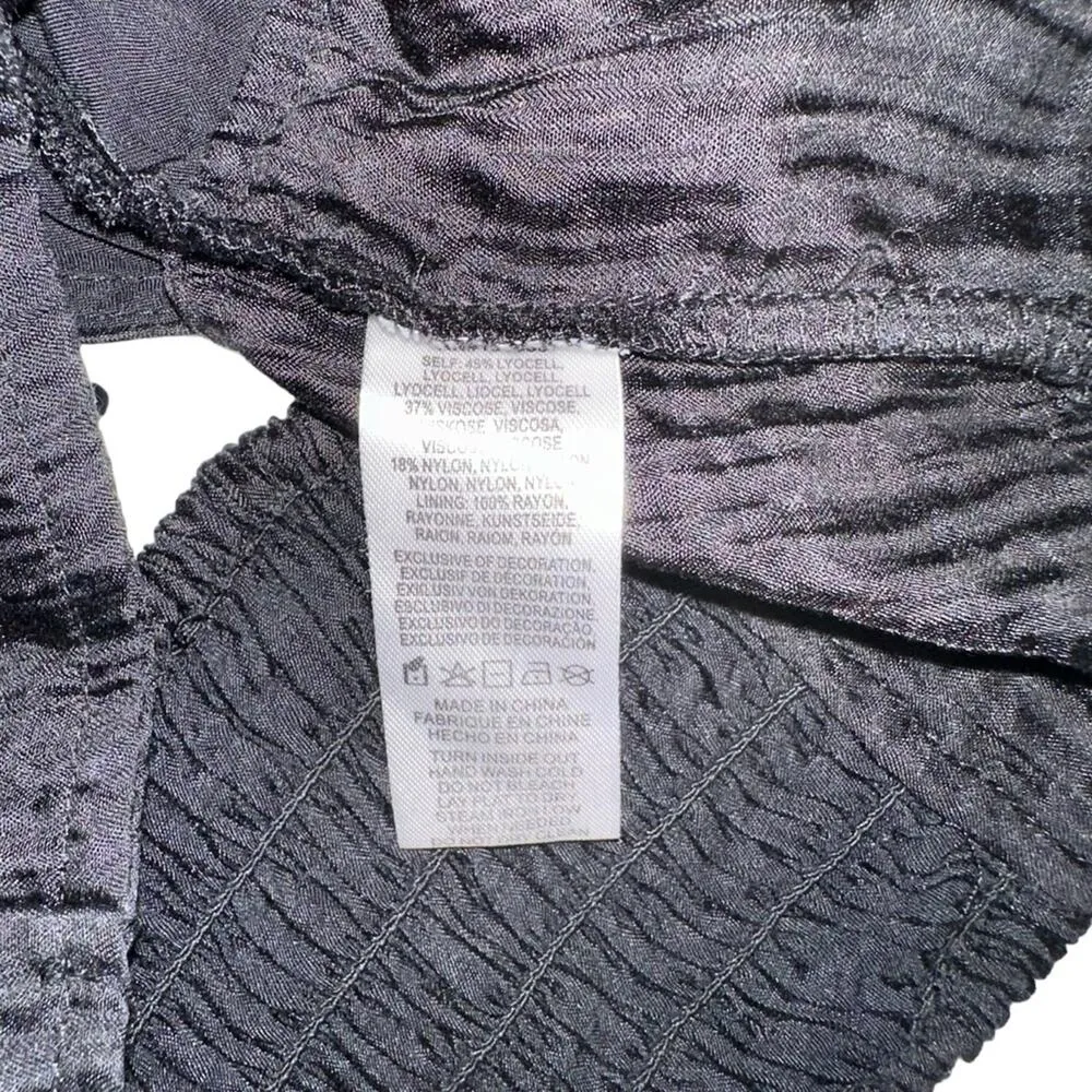 Anthropologie Current Air Sequin Fringe Cut Out Back Long Sleeve Black Top M - Image 6