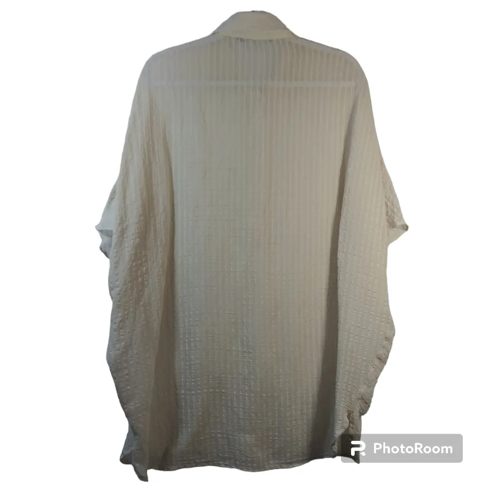 Zara Neutral Beige Oversized Topper Cove Up Semi Sheer Lagnlook Size M - Image 2