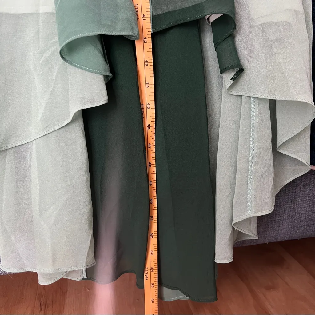 ModCloth Shades of Green Color Block Chiffon Sleeveless High‎ Low Dress NWT S - Image 16