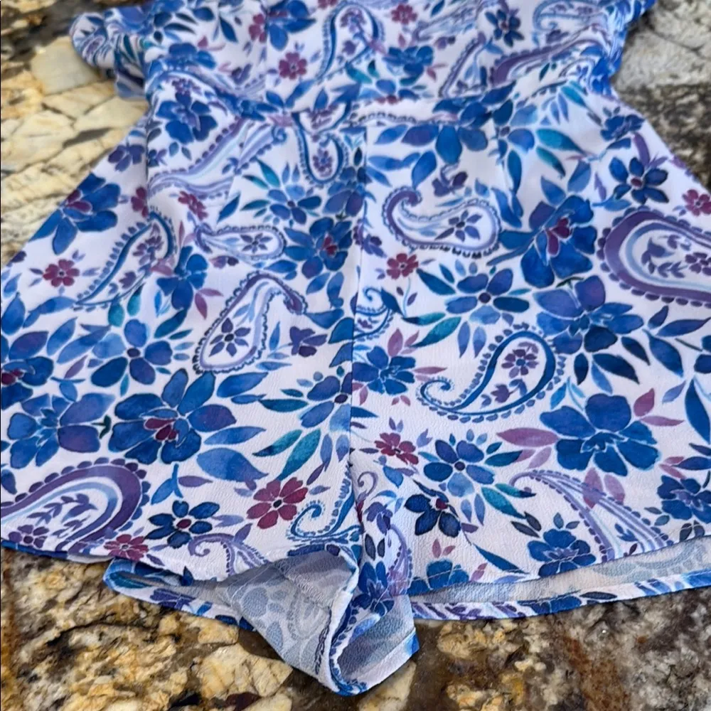 Show Me Your MuMu Blue and White spaghetti strap romper - Image 4