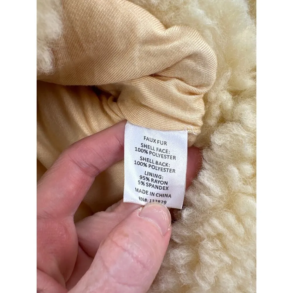 L’Acadamie - Peyton Cropped Sherpa Jacket in Wheat - Image 3