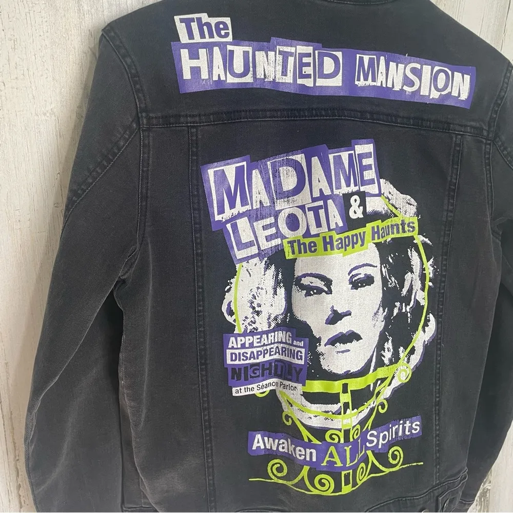 Disney Trucker Jacket Haunted Mansion Madame Leota Denim Jean Halloween size XS - Image 4