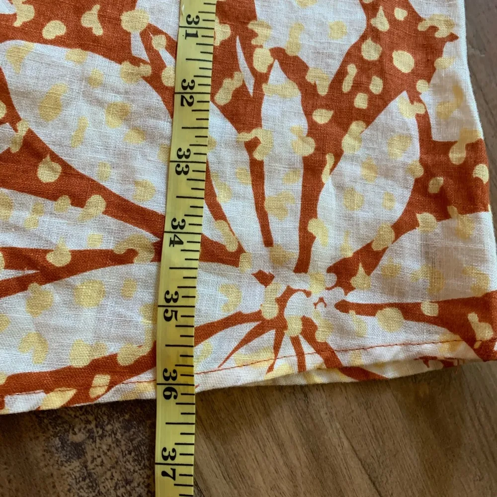 NWT New Nicole Miller 100% Linen Smocked Bodice Dress Tie Strap Floral M Medium - Image 11