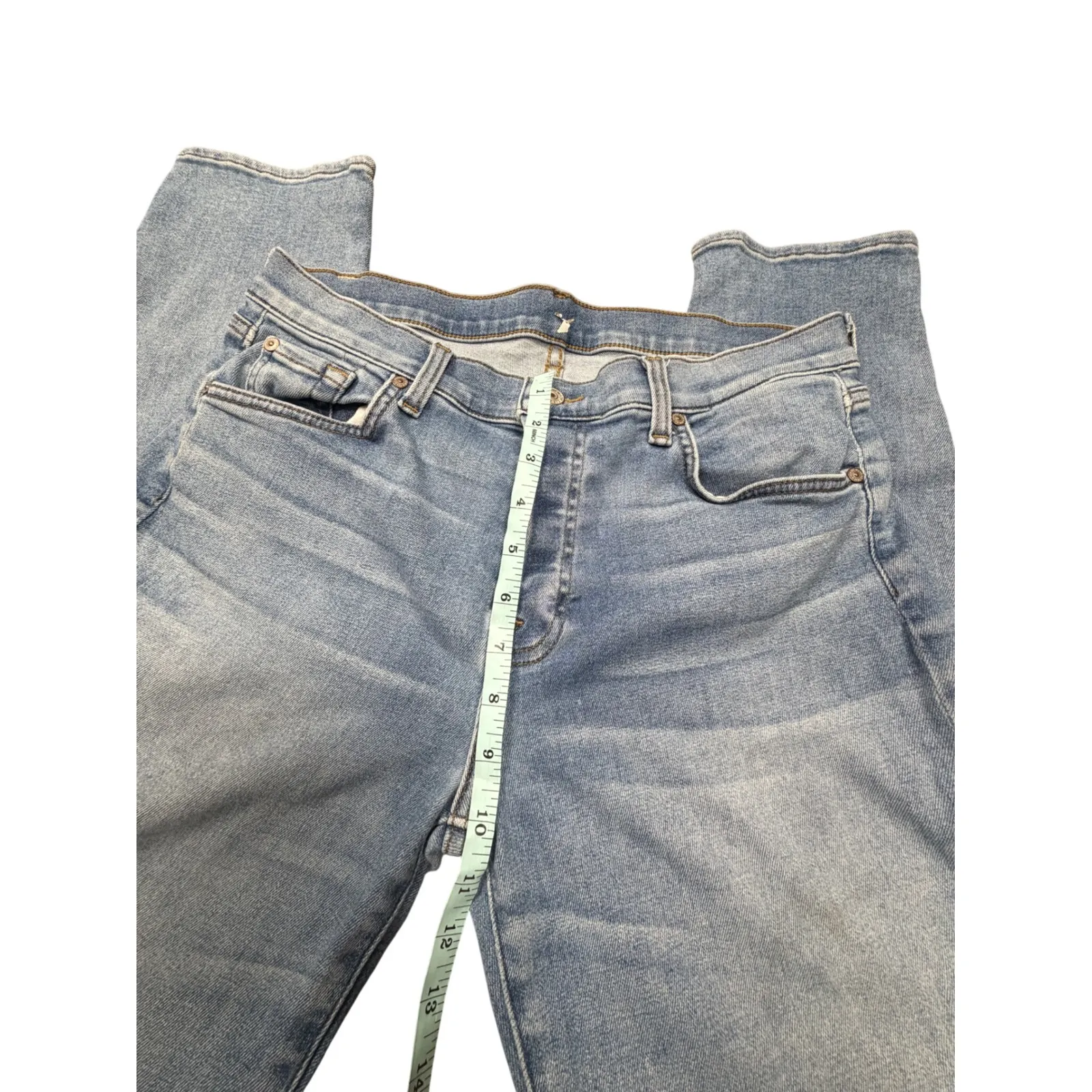 SEVEN for all mankind Distressed Light Wash Button Fly Jeans Womens Size 29 Blue - Image 9