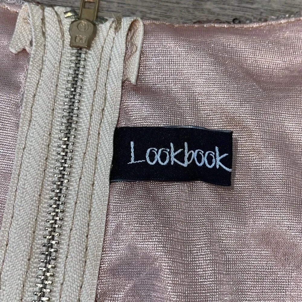 Lookbook Store Womens Sequin Sleeveless V-Neck Lined Mini Dress Rose Gold Sz‎ 10 - Image 6