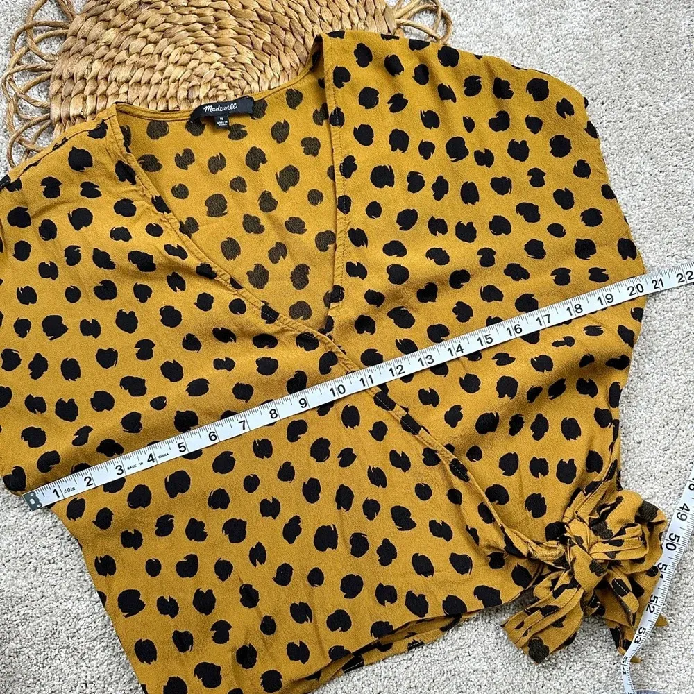 Madewell Sash-Tie Wrap Top in Painted Spots Size M - Image 10
