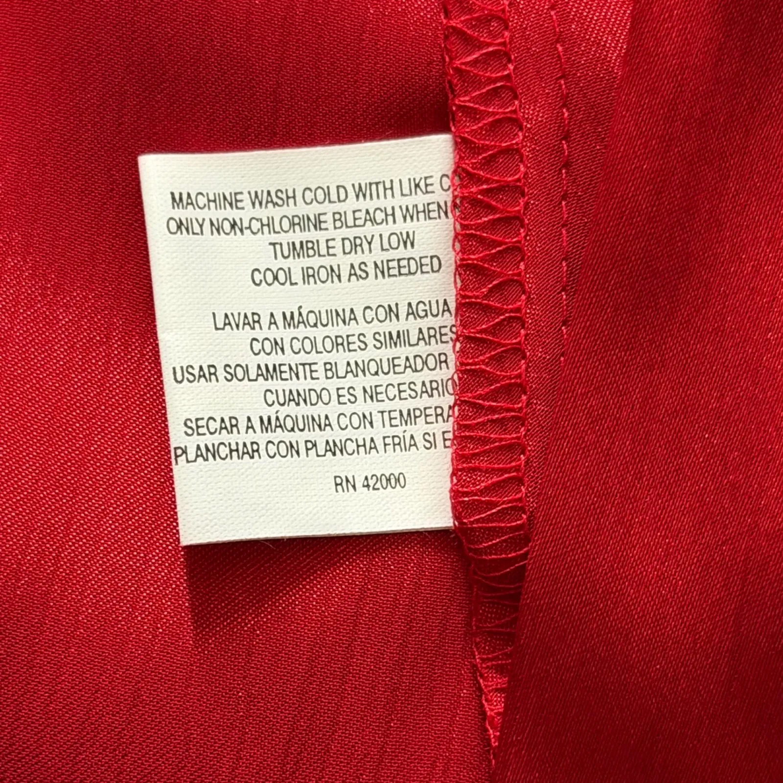 Jaclyn Smith Red Satin Blouse Vintage 90s Y2K Grunge Coquette Party Night Out Size L - Image 6