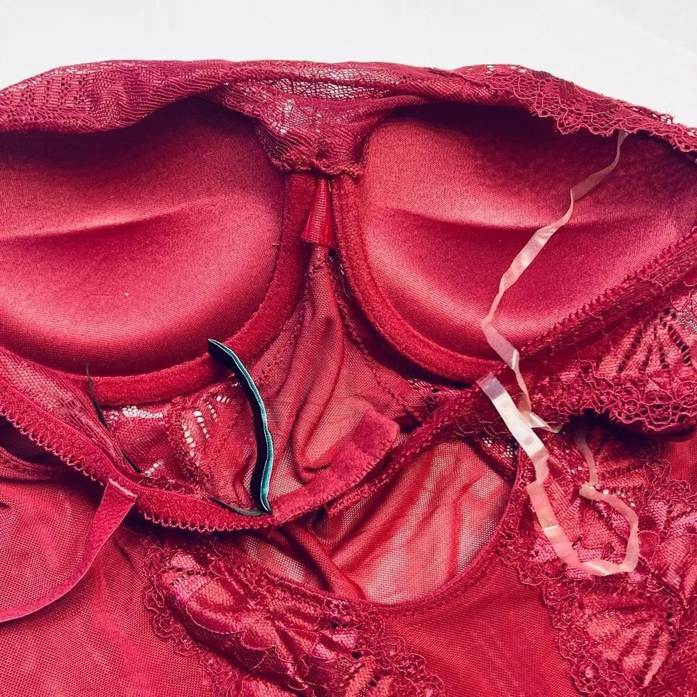 FREDERICK'S OF HOLLYWOOD x‎ MEGAN FOX LEIA SCALLOPED LACE TEDDY BODYSUIT Small - Image 11