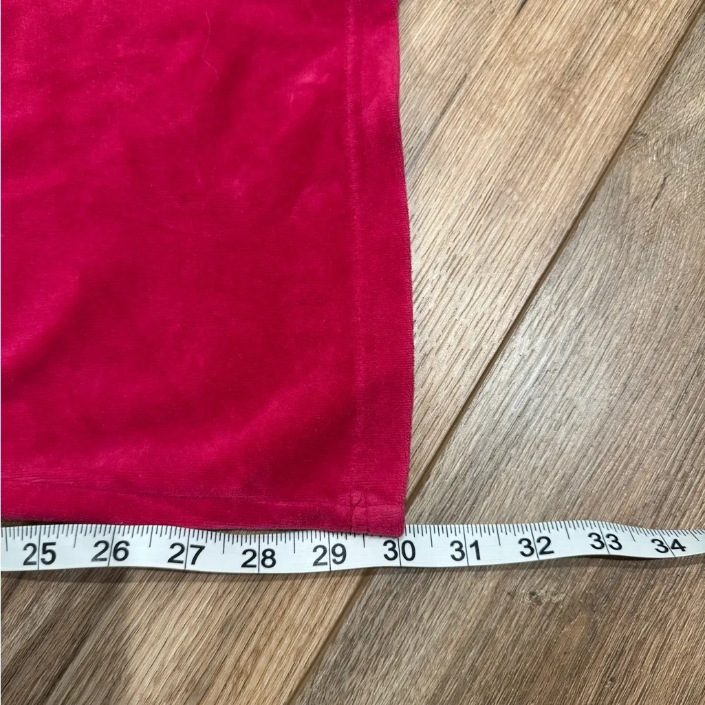 JUICY COUTURE VINTAGE Hot Pink Velour Flared Low-rise Drawstring Sweatpants - Image 8