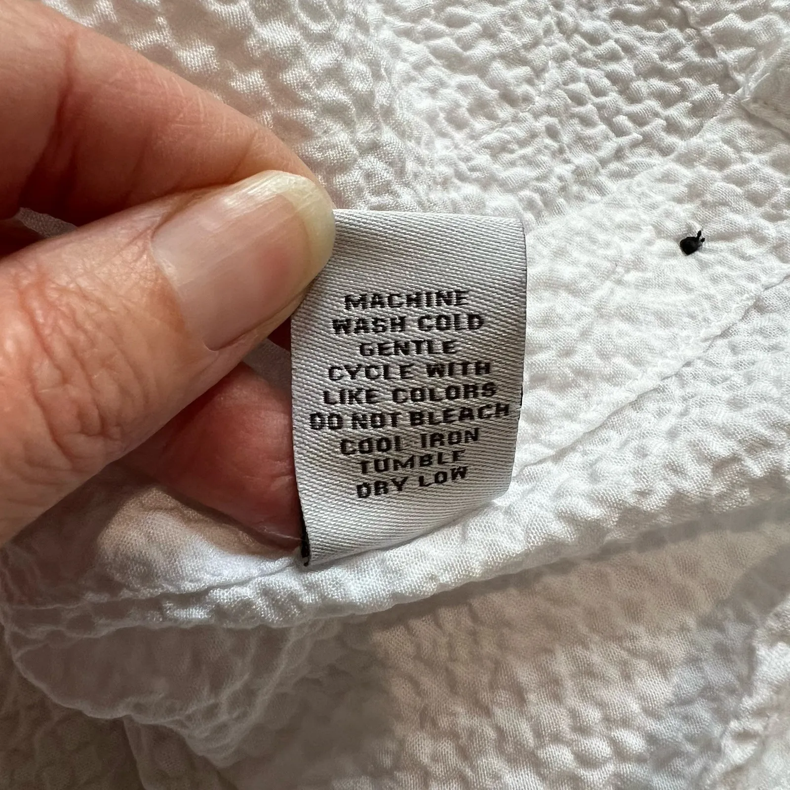 Habitat‎ Women's White Textured Button Up Blouse Stretchy Boho Lagenlook - Image 8