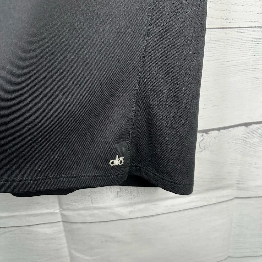 Alo Yoga Cryc Womens XL Cool Fit Short Sleeve Crewneck Shirt Black Workout - Image 9