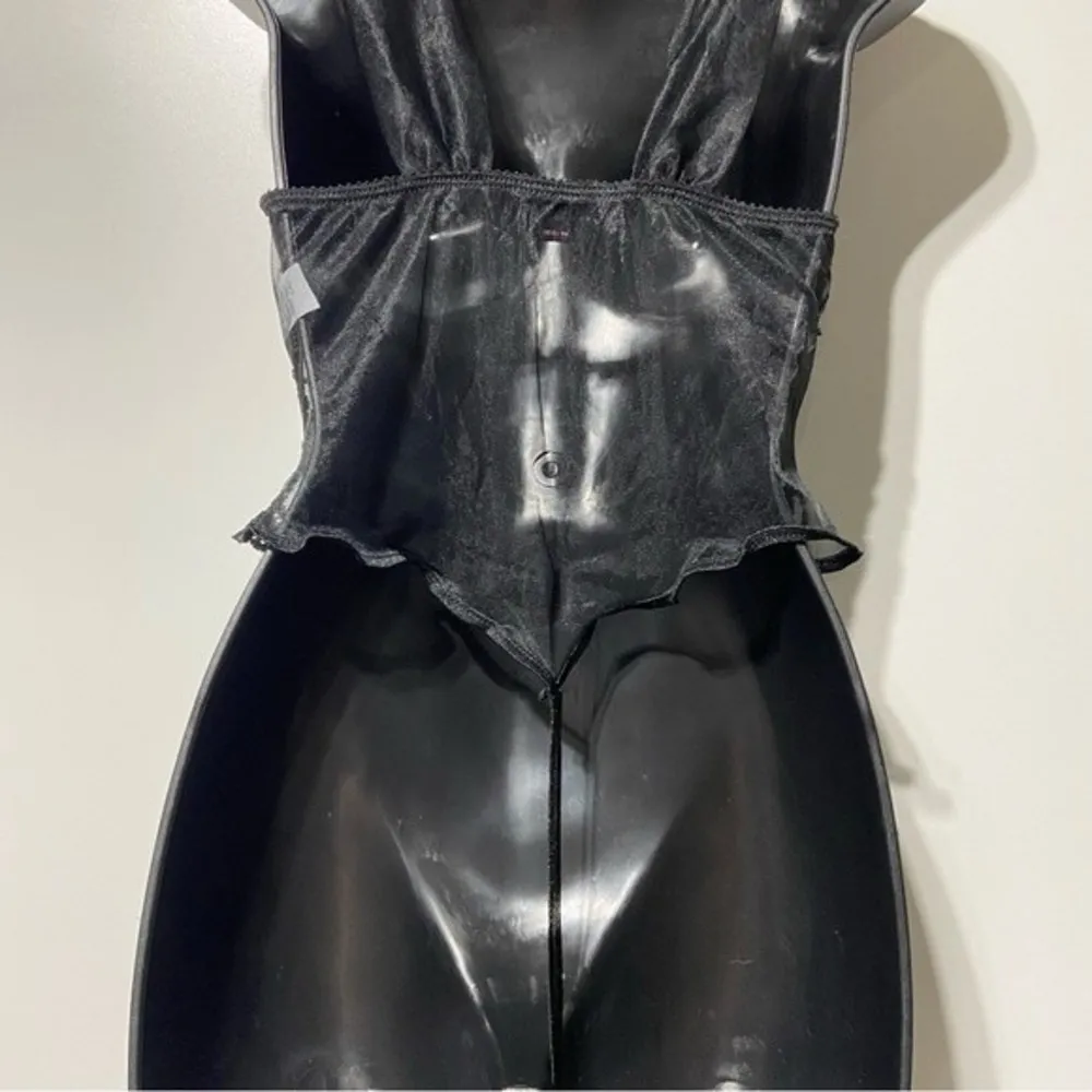 Fredericks of Hollywood Black Lace Bustier Cami Bodysuit Size Medium - Image 7