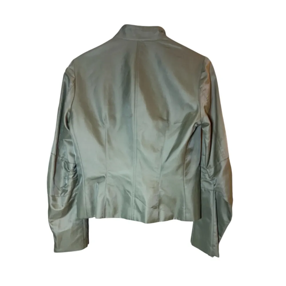 Rebecca Taylor Olive Green Windbreaker Jacket | Women’s Size 6 | Lightweight Zip - Image 2