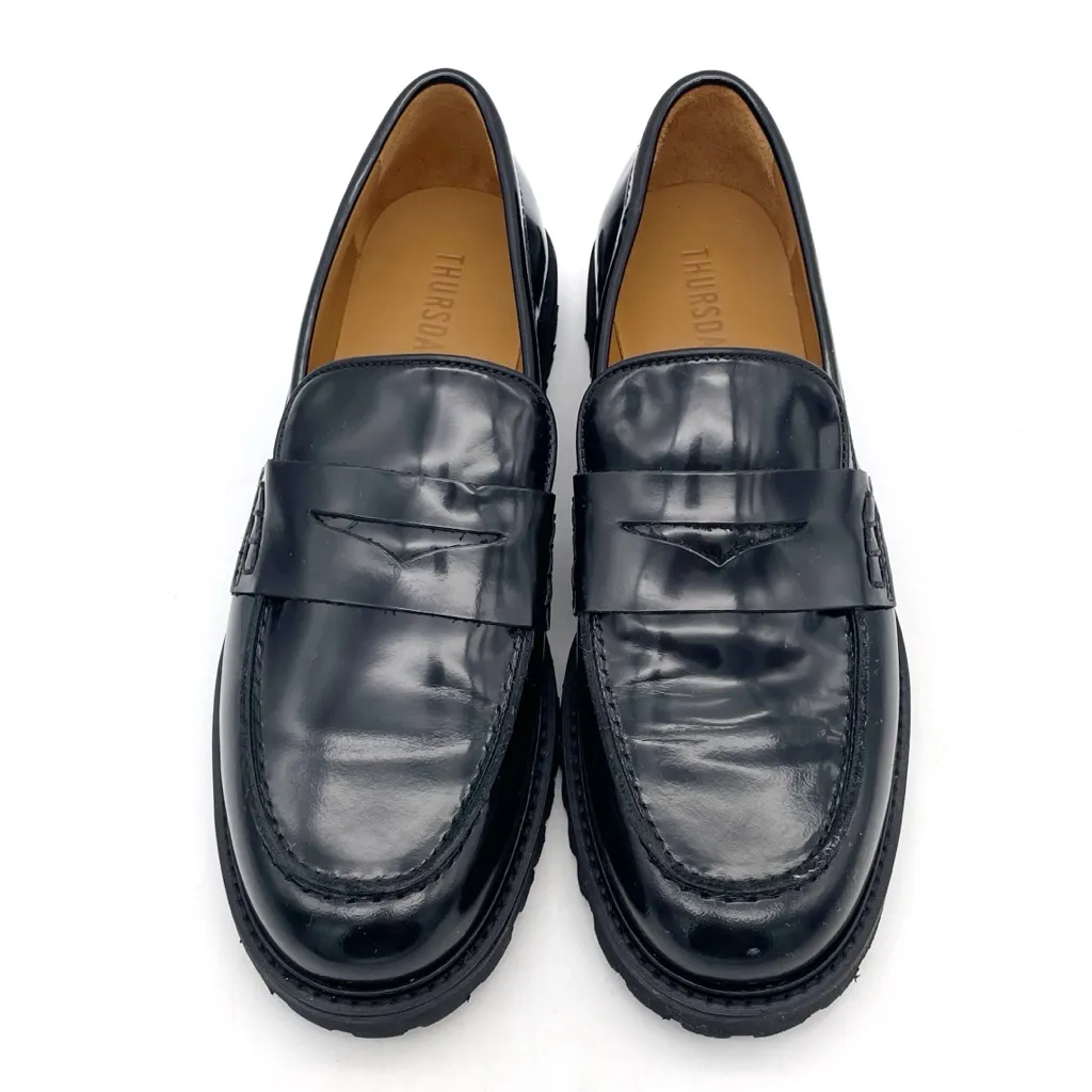 Thursday Boot Co The Penny Women’s Sz 10.5 Black Patent Leather Lug Sole Loafers - Image 8