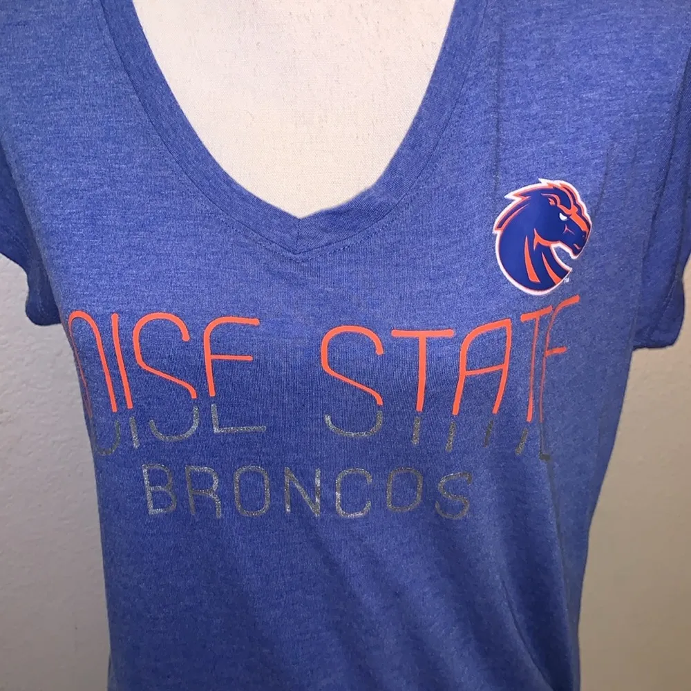 Russell Athletic Boise State Broncos Blue Front Knot Short Sleeve Shirt - Image 2