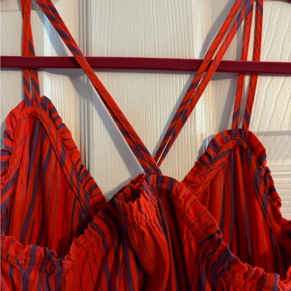 Universal Thread Orange and Purple Dress Crossover Straps Tiered - Image 2