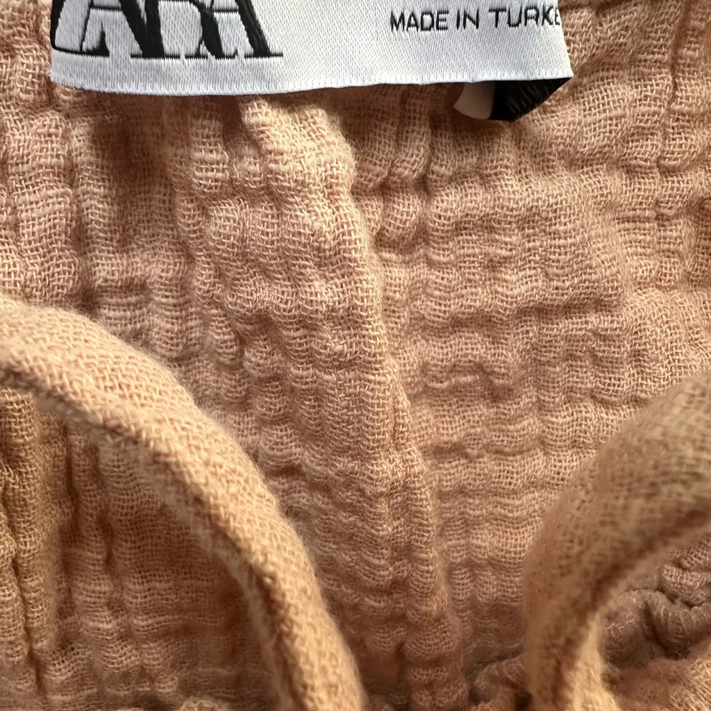 ZARA  Blush Pink Textured Jumpsuit - Image 4