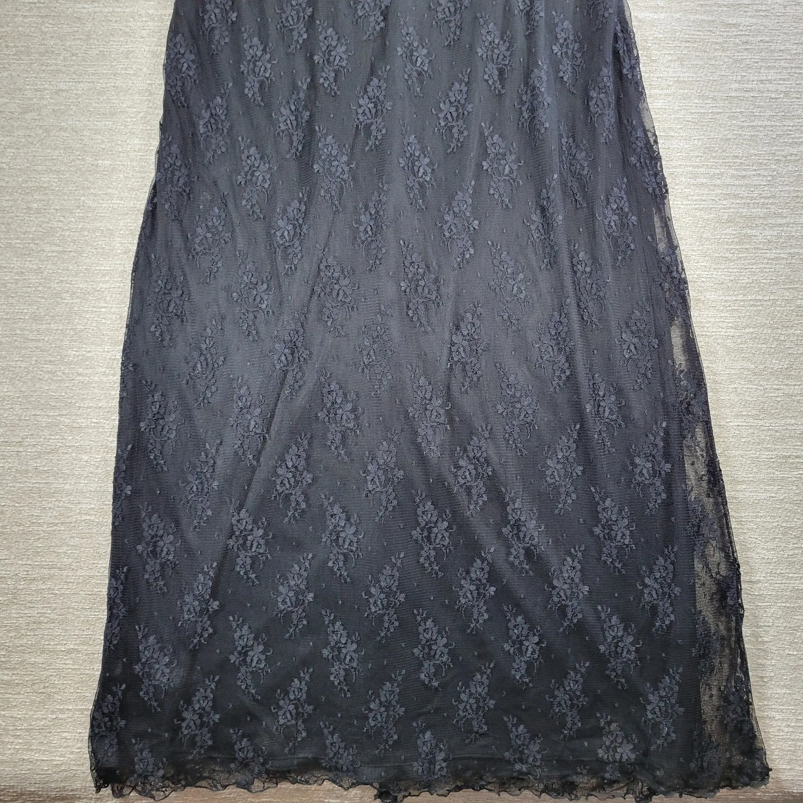Watters & Watters Lace Formal Dress Womens 18 Black Bridal Whimsical Witchy Gown - Image 15
