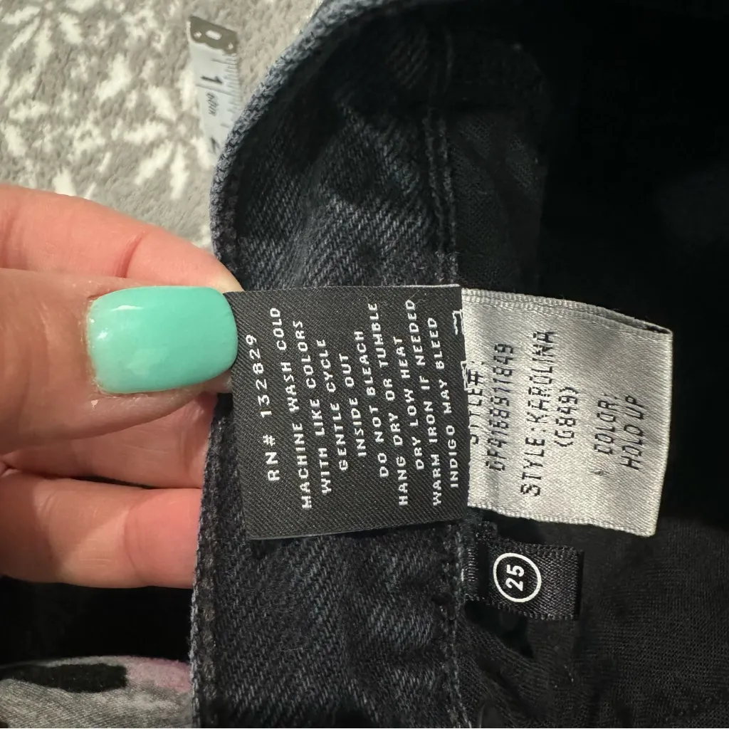 GRLFRND Karolina Skinny High Rise In Hold Up Revolve Button Fly Raw Hem Size 25 - Image 4