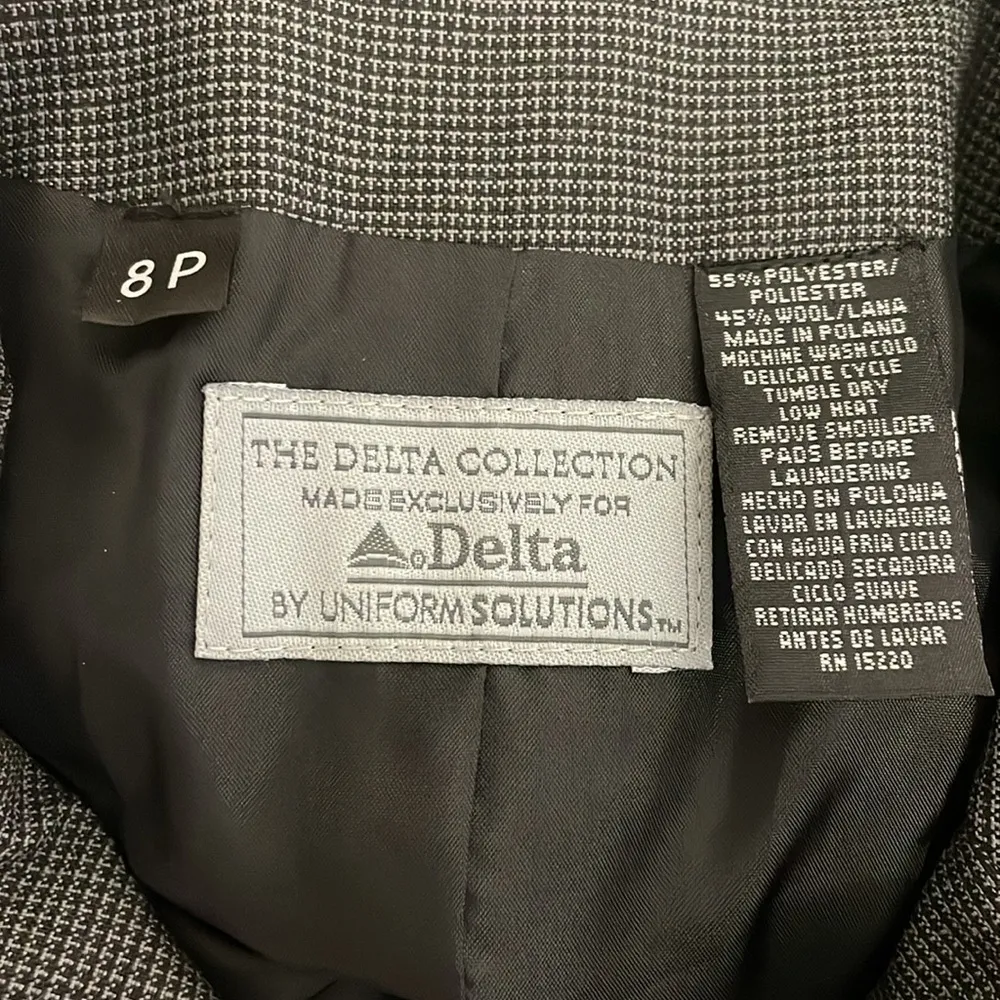 Delta Airlines Womens Uniform Dress Size 8P Petite Short Short Sleeve Gray - Image 8
