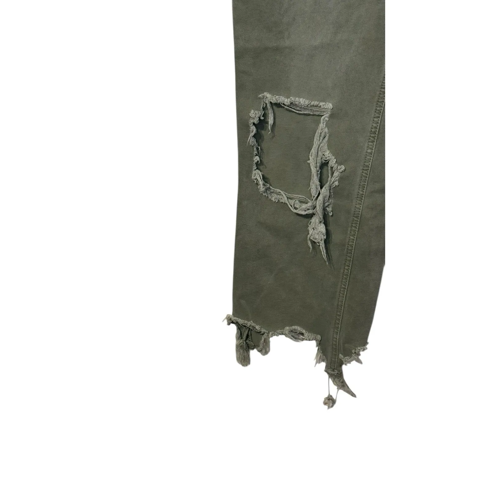 Free People Womens Jeans Y2k Maggie Button Fly Distressed Straight Frayed Hem 28 - Image 3