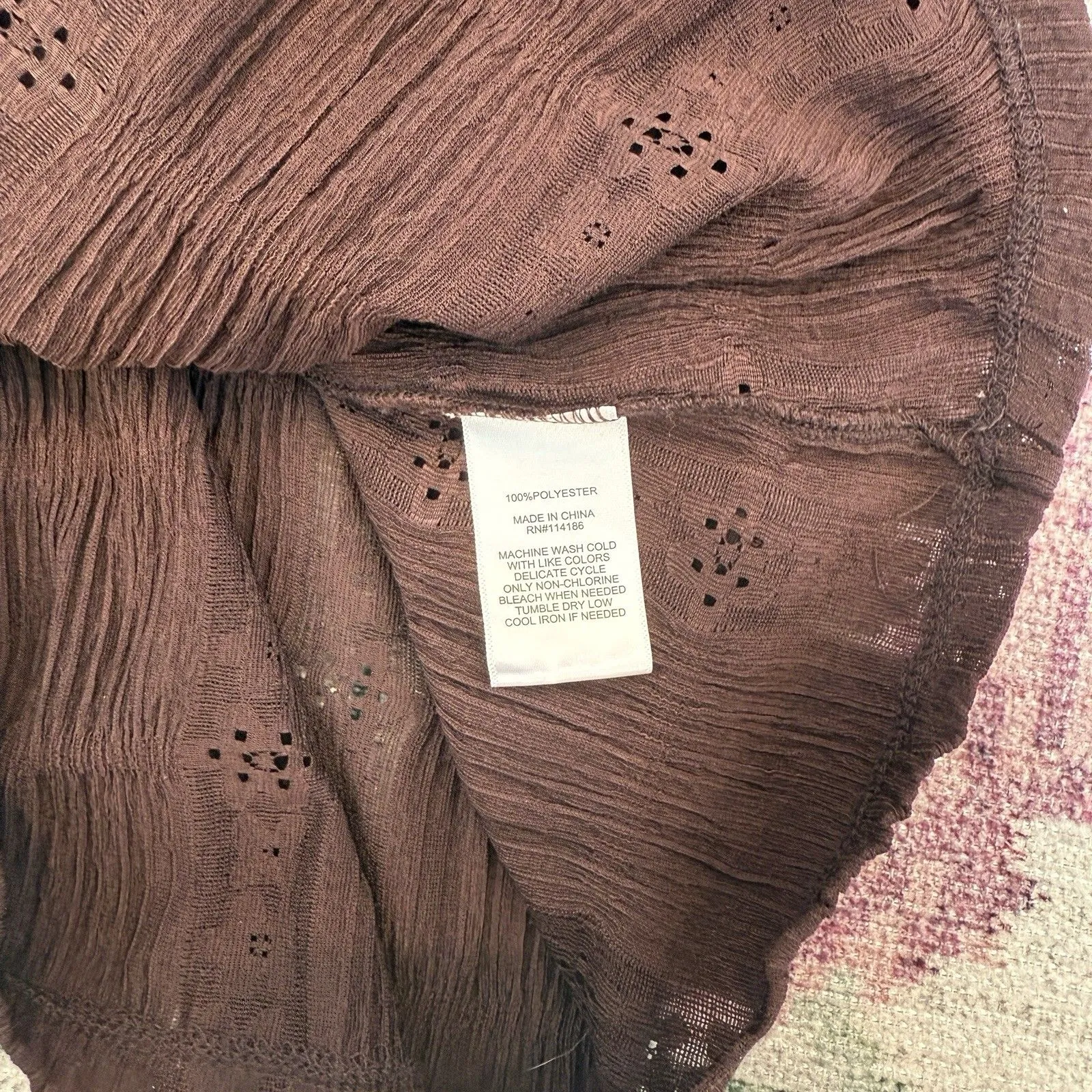 Frye Womens Brown Boho Peasant Top Size X-Small Sheer Renaissance Festival - Image 8