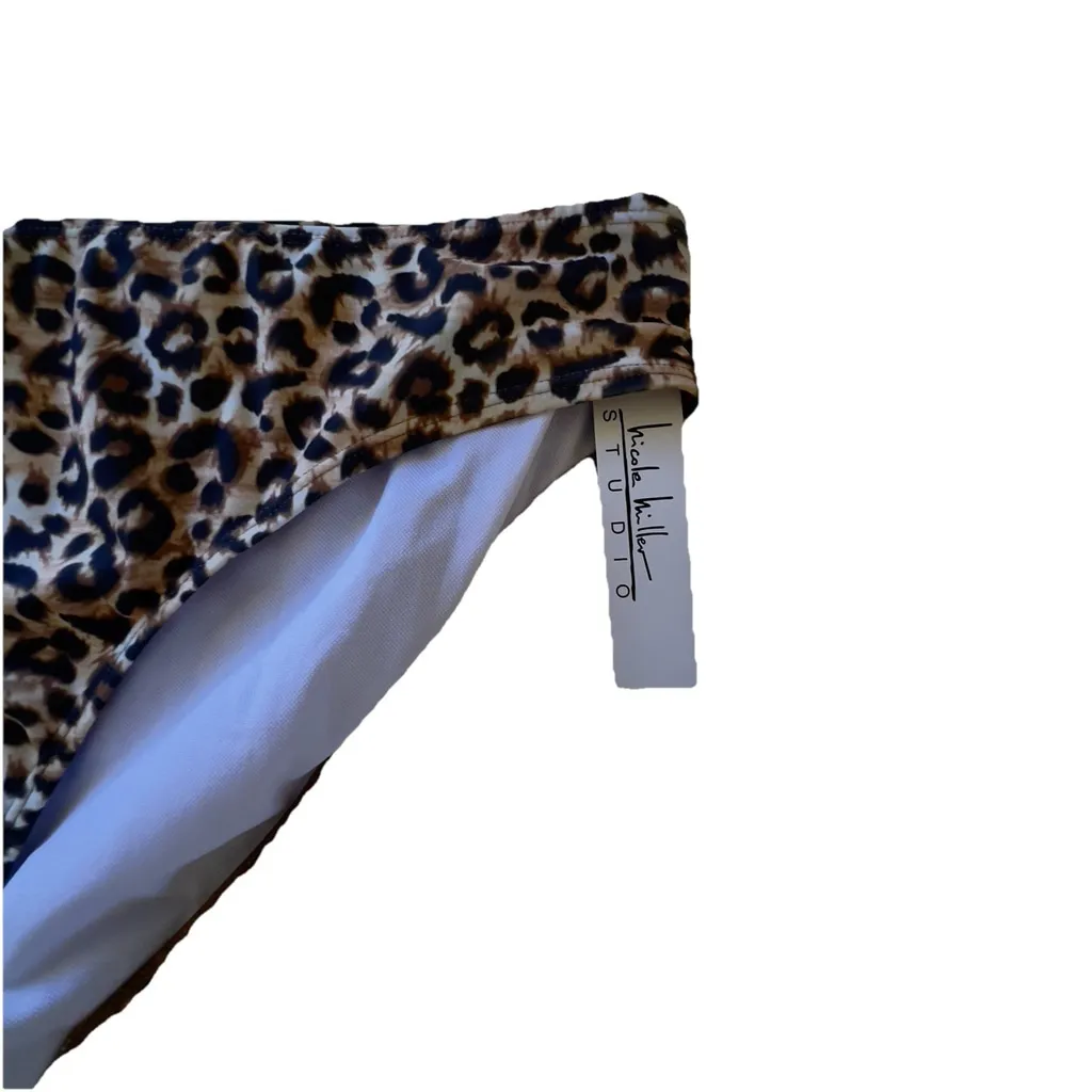 Nicole Miller Women's Leopard Print Bikini‎ Bottom Swimsuit, Animal Print, 3XL - Image 3