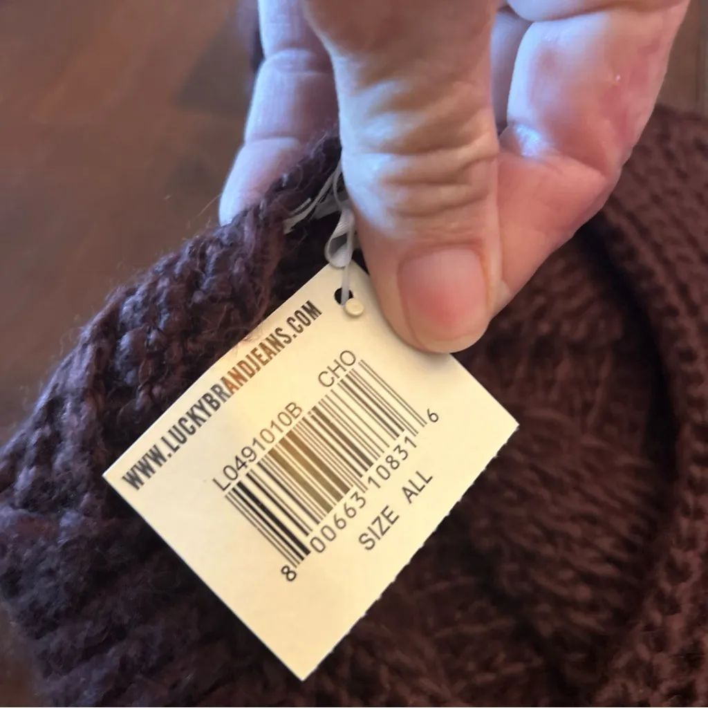 NWT Lucky Brand Newsboy Knitted Cap Brown Wool/poly  Blend One Size Unisex VTG - Image 10